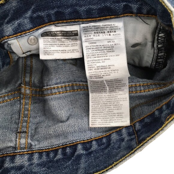 Levis 550 Mens DistressedRipped Jeans Straight Blue Denim 36 X 30 Medium Wash - Picture 6 of 16